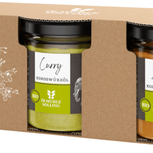 Kokoswürzöl Trio mit drei 100 g Gläsern 3 x 100 g