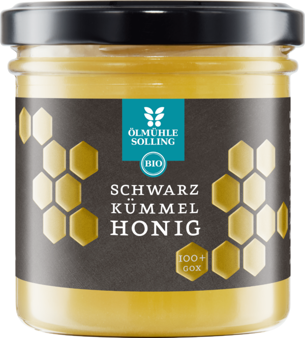 Schwarzkümmel Honig Schwarzkümmelöl in Kornblumenhonig im 180 g Glas 180 g mit Öl