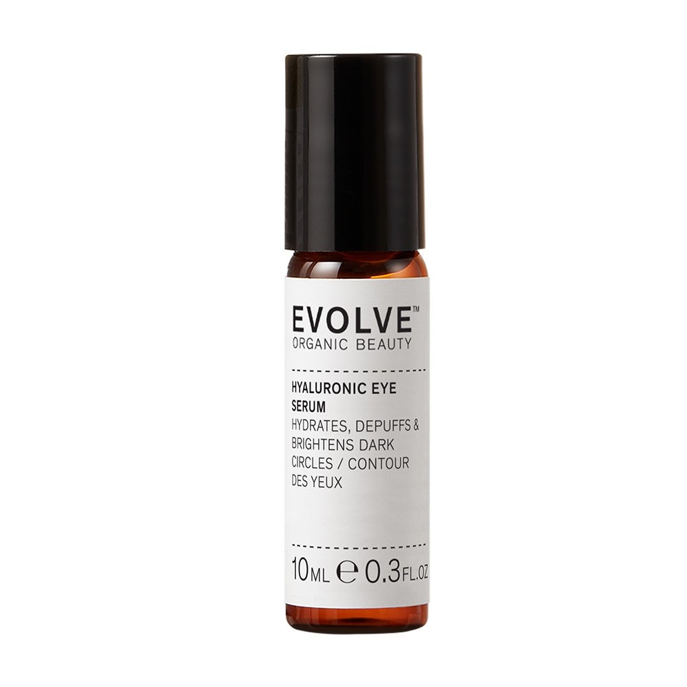 evolve organic beauty hyaluronic eye serum 10ml roller