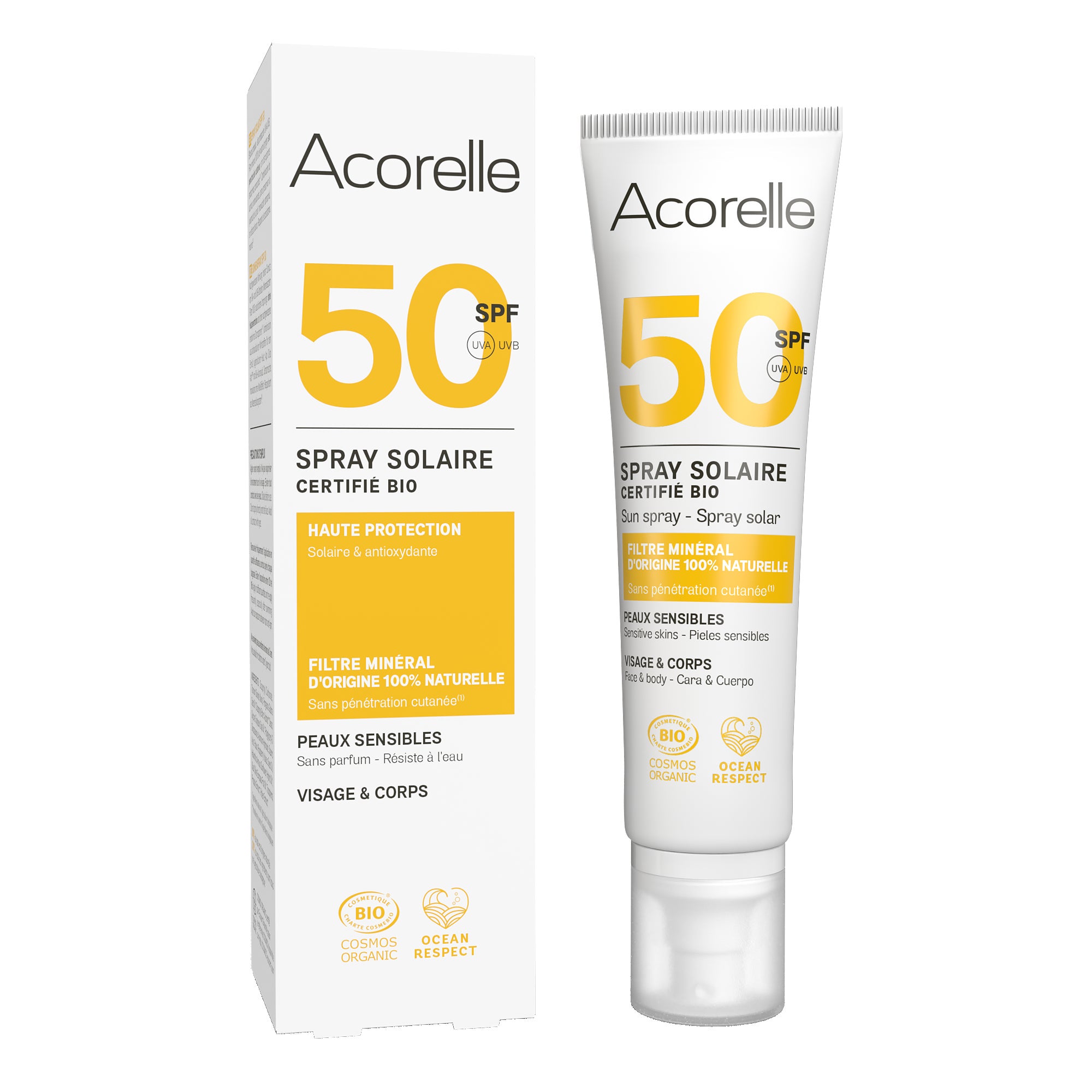 acorelle 3700343046242 spray solaire spf50 100ml