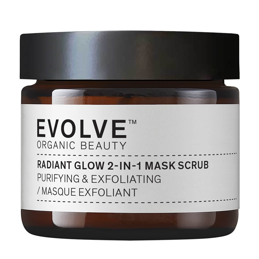 evolve organic beauty radiant glow 2 in 1 mask scrub 60ml